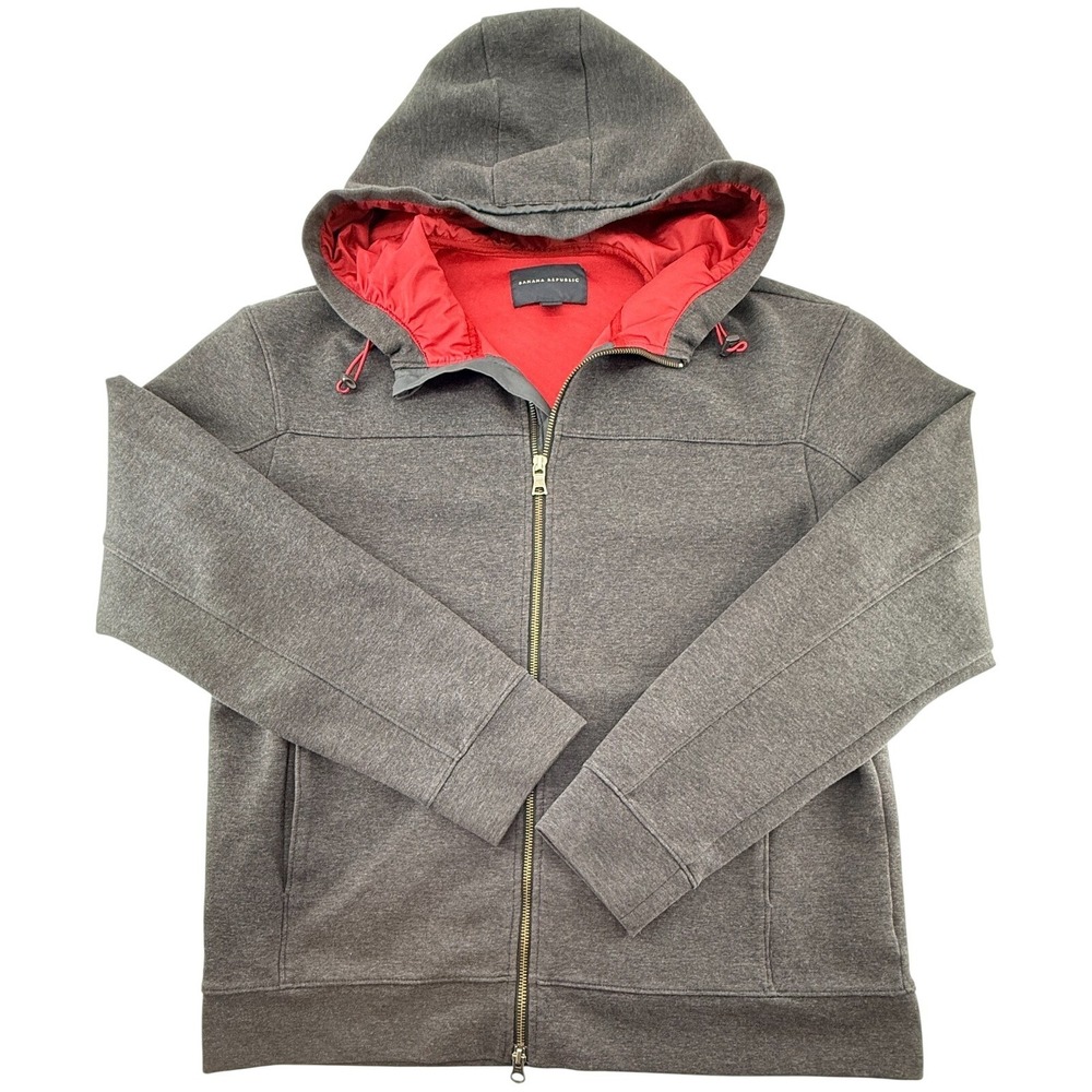 Banana Republic Hoodie Jacket Mens Gray‎ Full Zip Hooded Heavy Jacket
